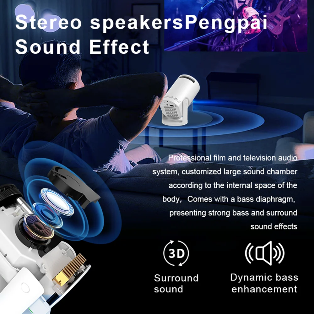 Smart WiFi6 Portable HD Projector